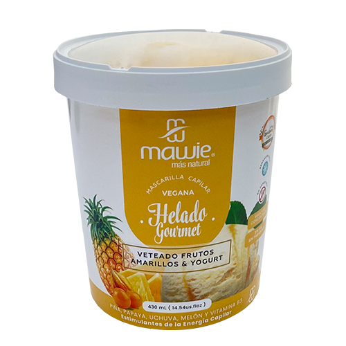 Traitement capillaire naturel à la crème glace: fruits jaunes 430ml