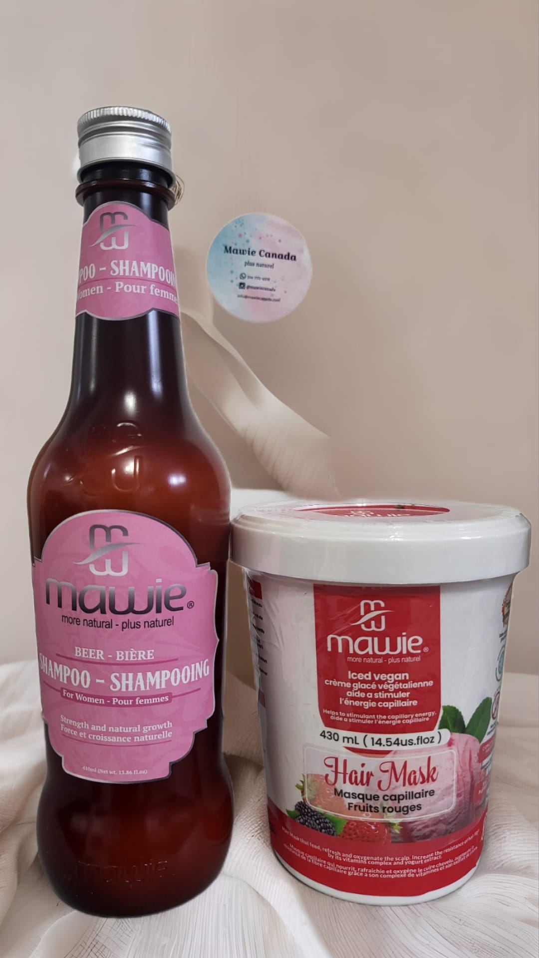 combo Nutrition: Shampooing à la bière + Crème glace Rouge