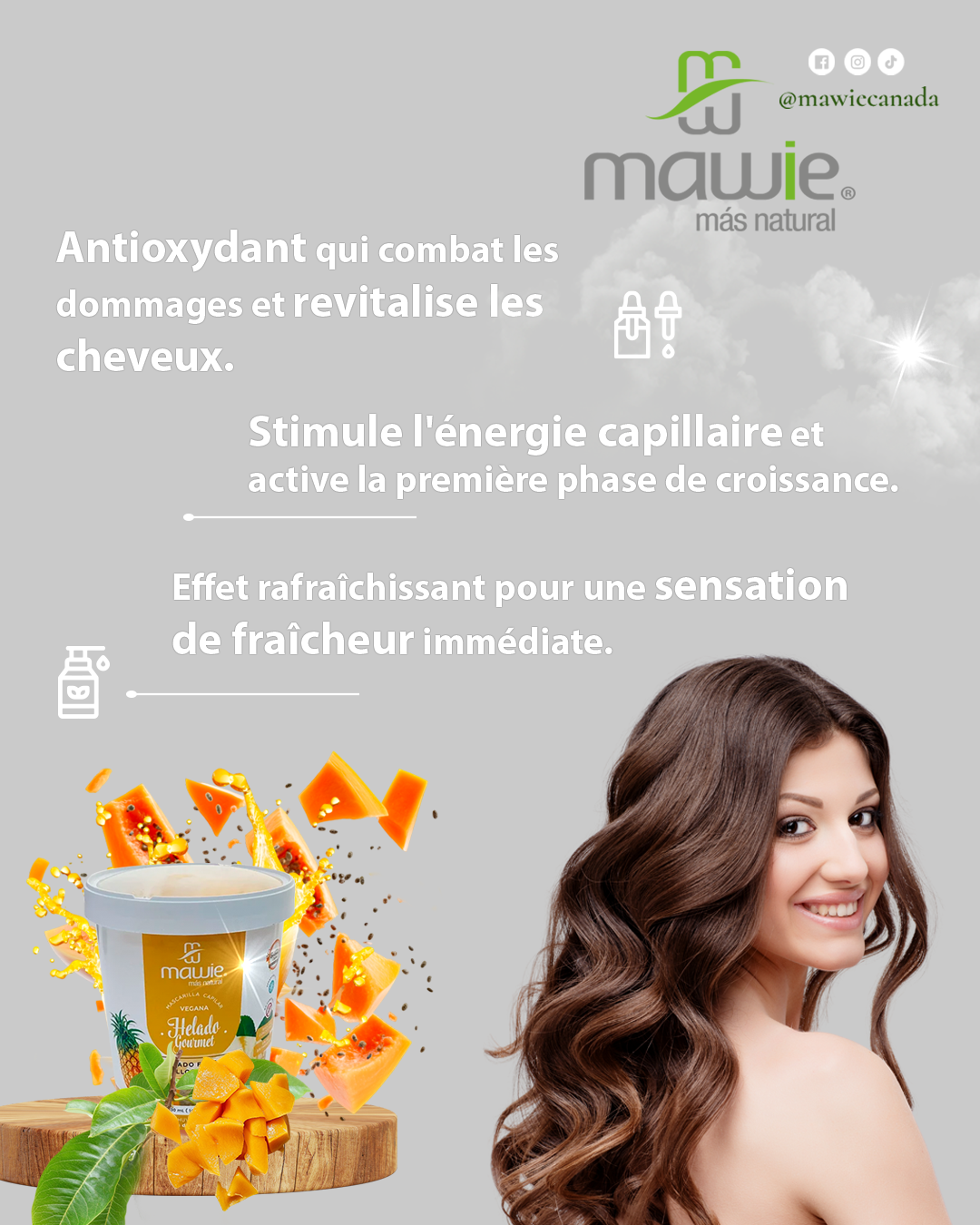 Traitement capillaire naturel à la crème glace: fruits jaunes 430ml