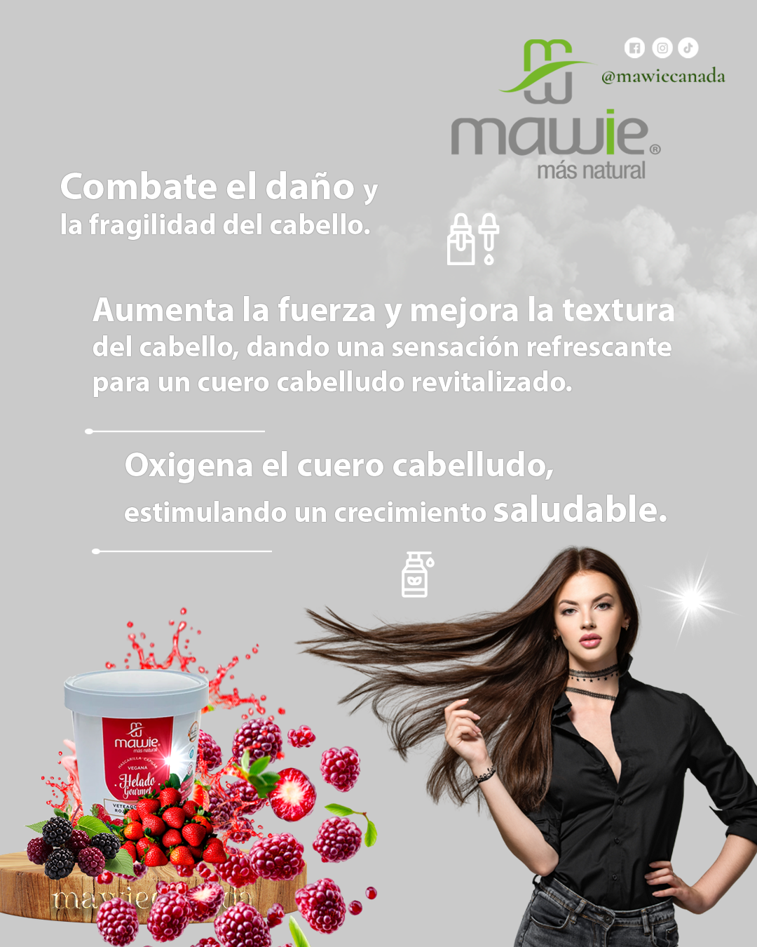 Traitement capillaire naturel à la crème glace: Fruits rouges 430 ml
