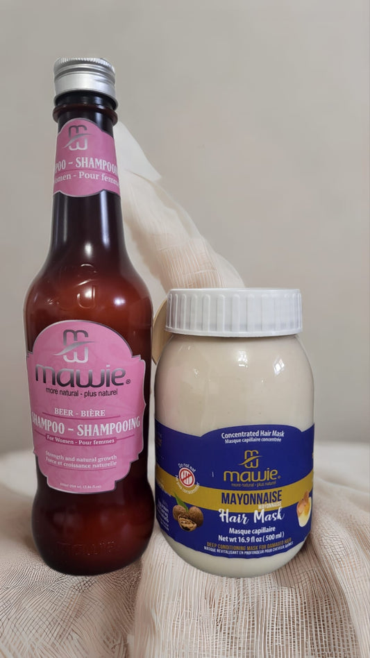 Combo Réparation: Shampooing à la bière + traitement à la mayonnaise