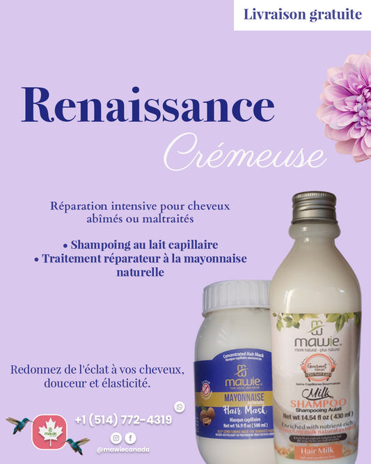 Combo SOS réparation: Shampooing au lait + Mayonnaise